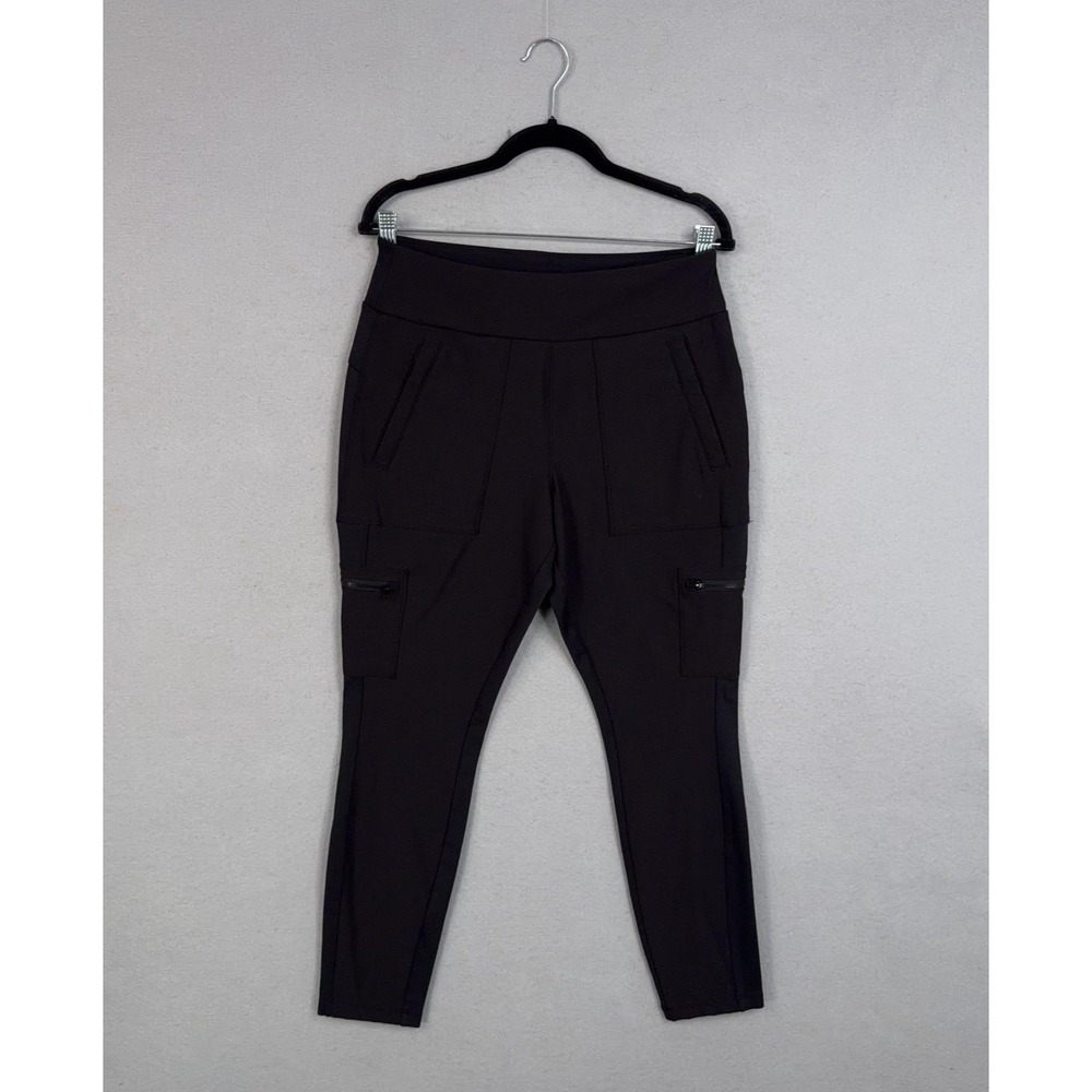 Athleta Leggings Womens 12 Black Ankle Cargo Pocket Zip Hiking Yoga Running Pant